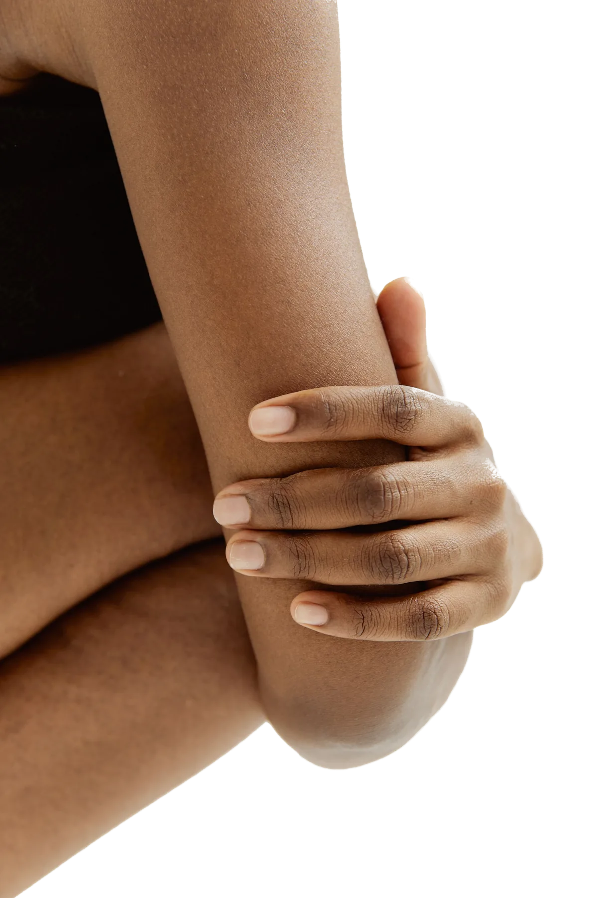 Brazo sostenido por una mano